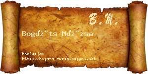 Bogáts Múzsa névjegykártya